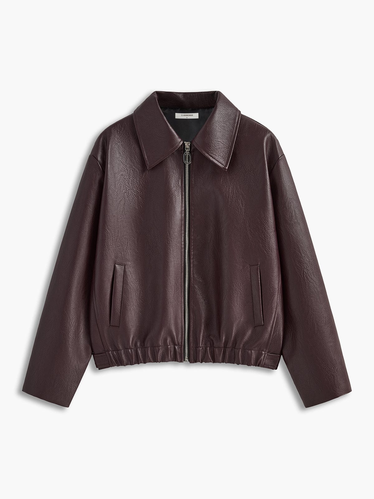 Nora Damen Lederjacke Burgunderrot Minimalistisch - Norvielle