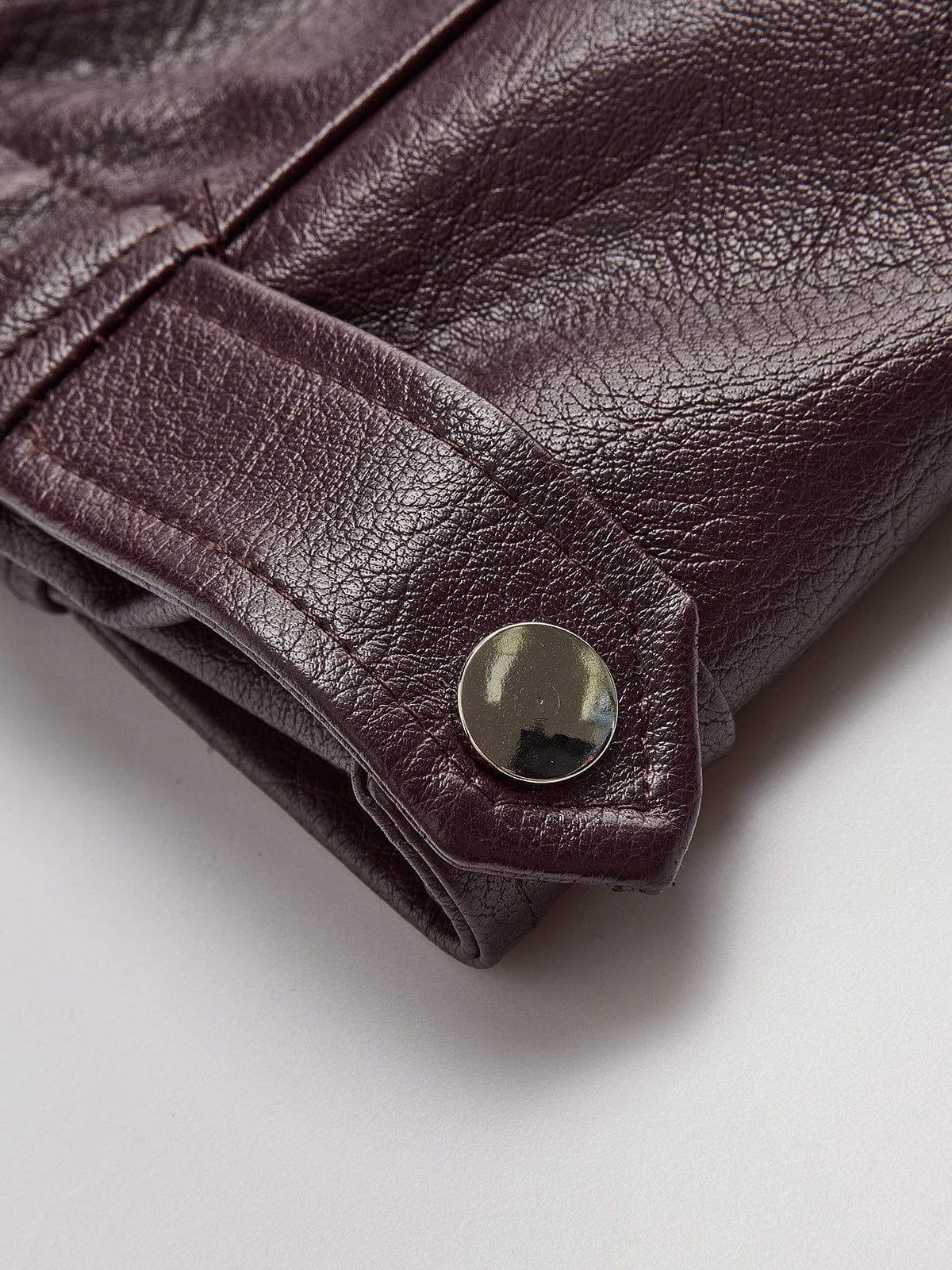 Nora Damen Lederjacke Burgunderrot Minimalistisch