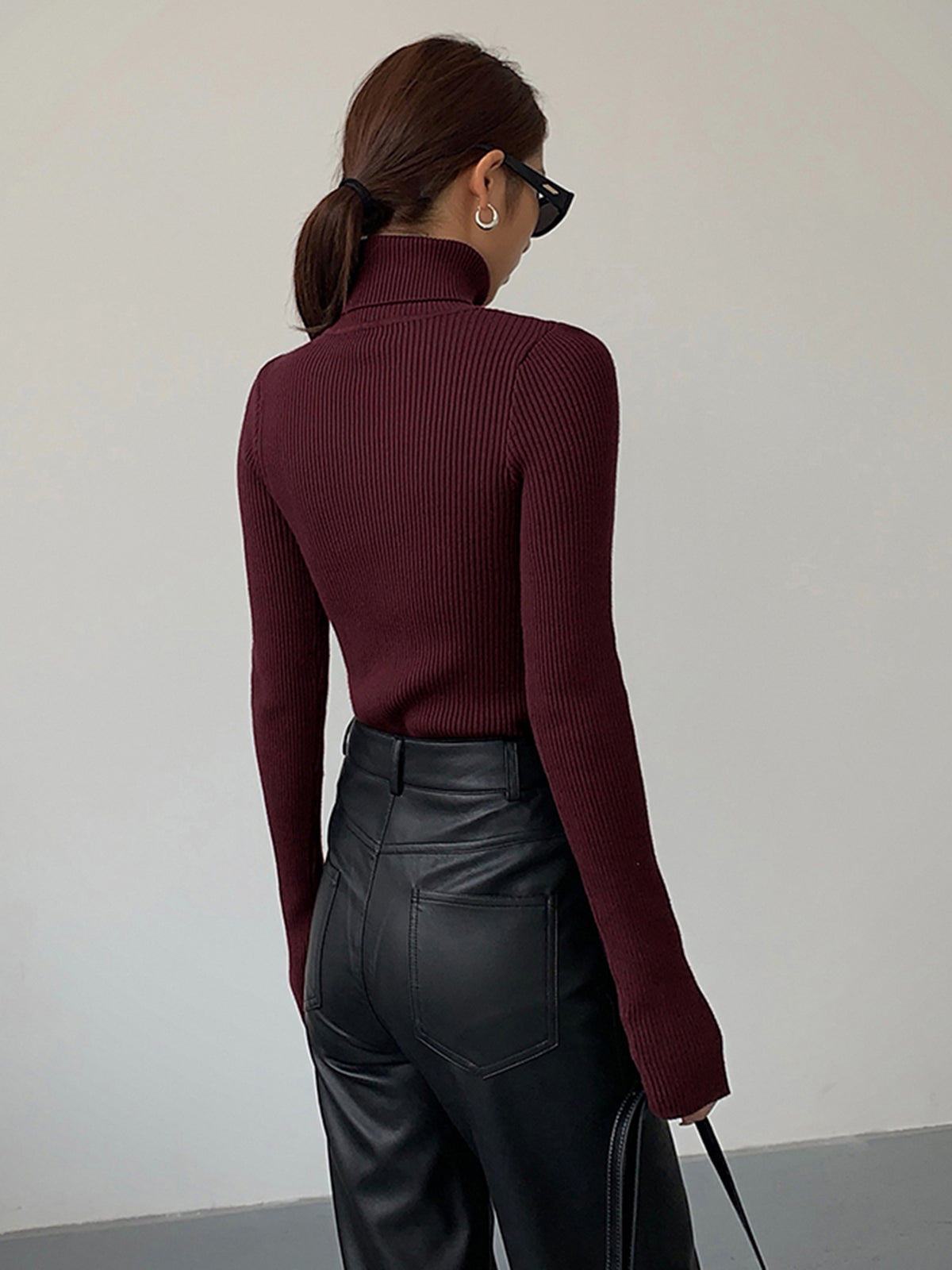 Damen Rollkragen Slim Fit