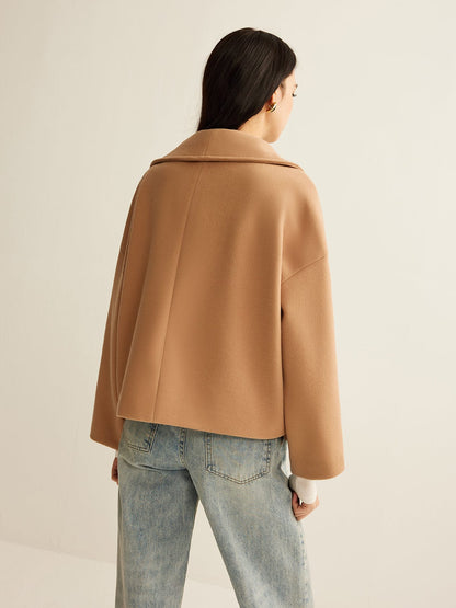 Camel Damen Cropped Mantel Zeitloses Design