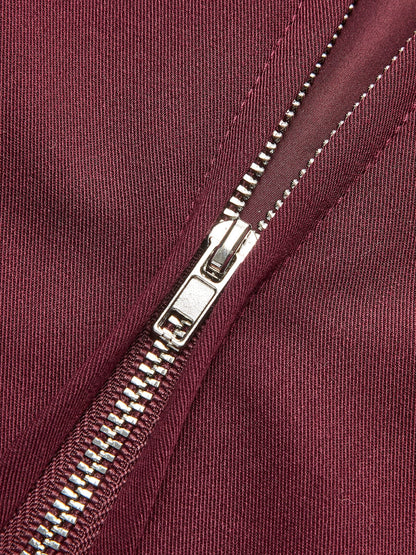 Damen Minimalistische Jacke Burgunderrot Eleganz