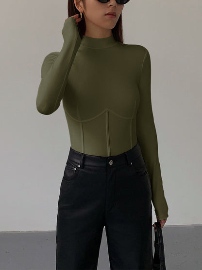 Eveloria Damen Slim Fit T-Shirt Klassisch Weiß