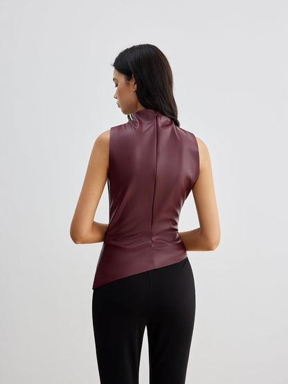 Damen Ärmelloses Hohem Kragen Sommer Chic
