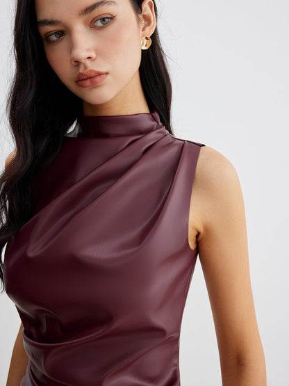 Marousha Damen Tanktop Kunstleder