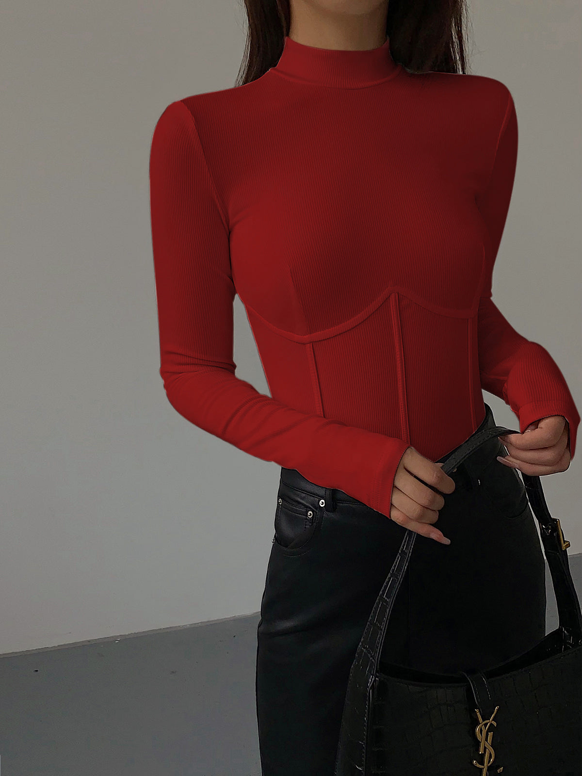 Eveloria Damen Slim Fit T-Shirt Klassisch Weiß