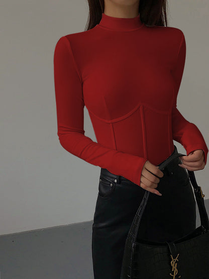 Eveloria Damen Slim Fit T-Shirt Klassisch Weiß