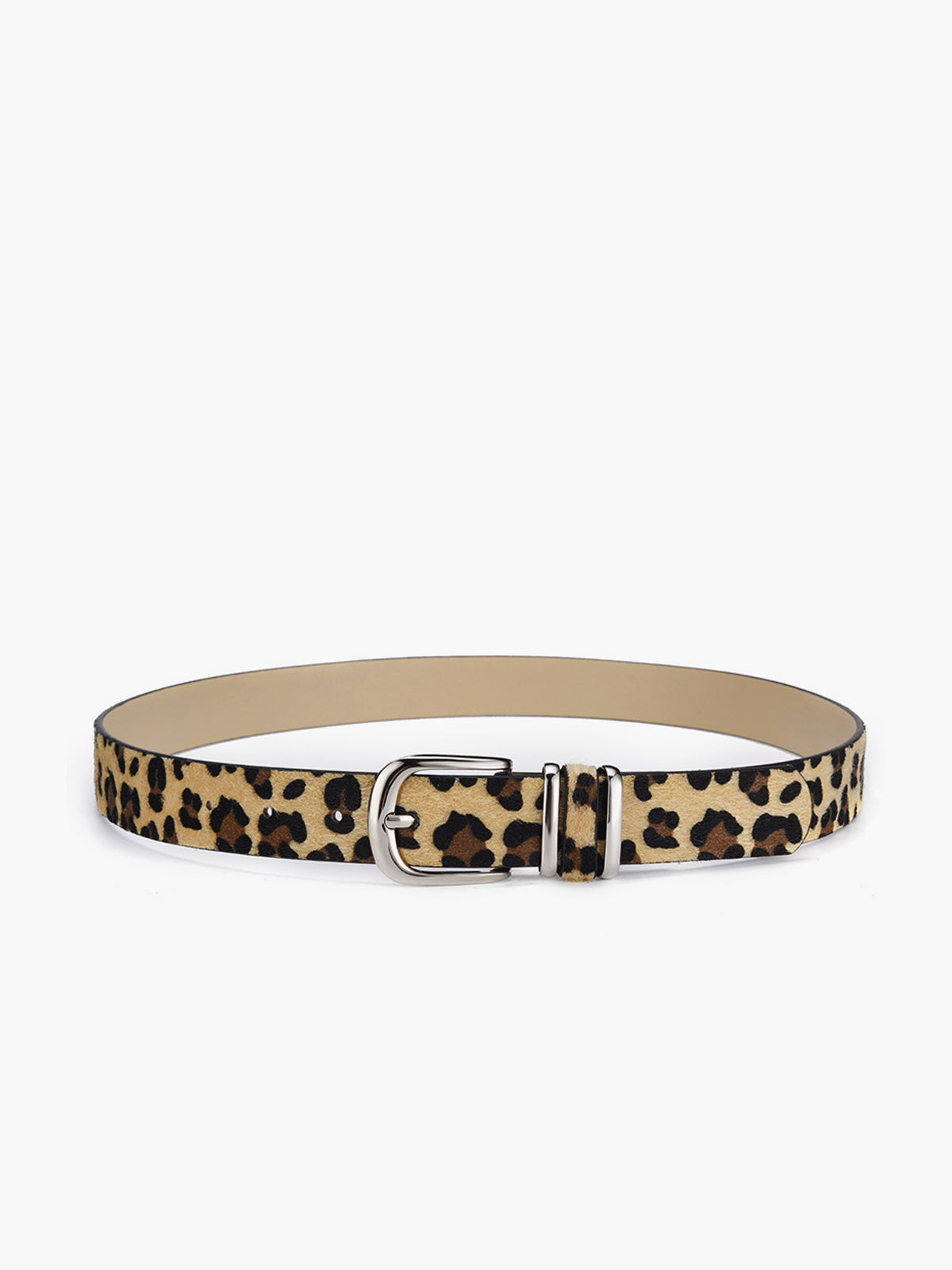 Leandra Damen Gürtel Leopard Muster Leder Schwarz - Norvielle