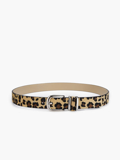 Leandra Damen Gürtel Leopard Muster Leder Schwarz - Norvielle