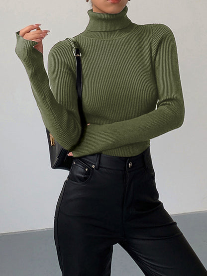 Damen Rollkragen Slim Fit