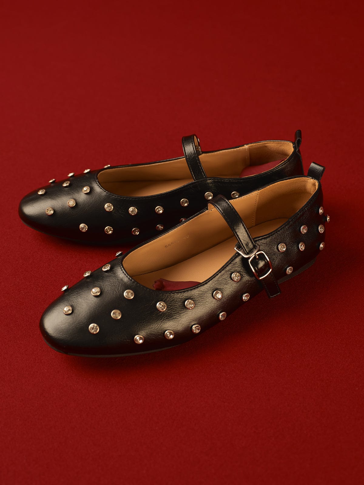 Damen Ballerinas Strass Schwarz - Norvielle