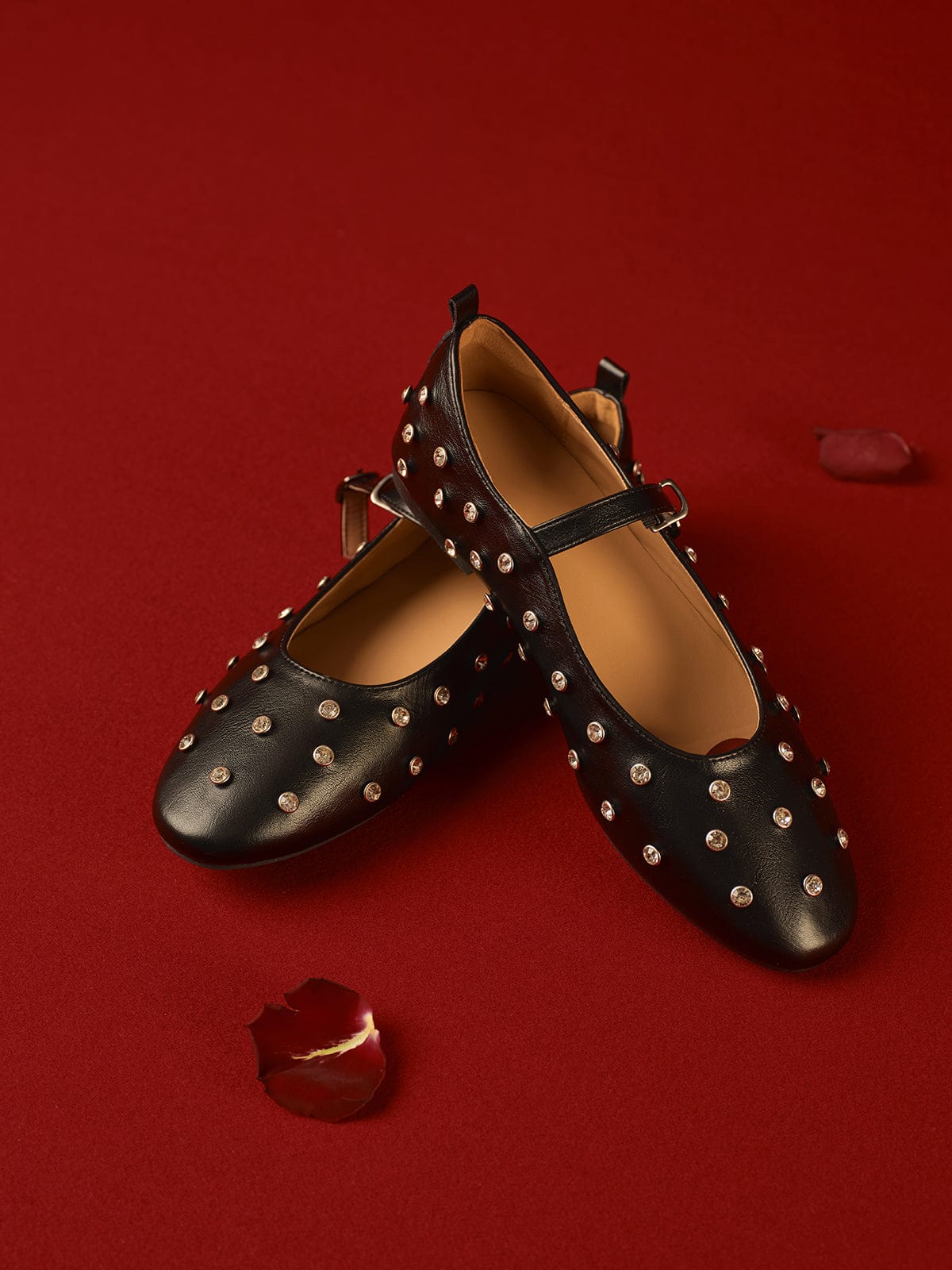 Damen Ballerinas Strass