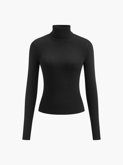 Damen Rollkragen Slim Fit