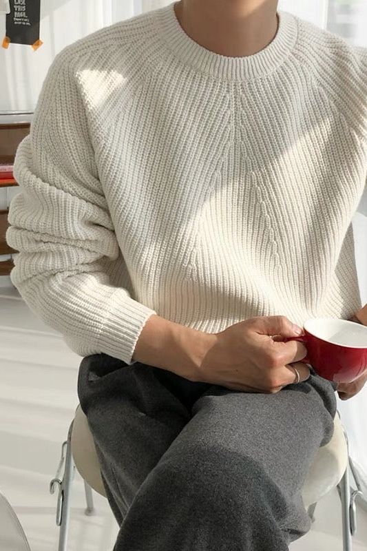 Eveloria Herren Pullover Gerippt Elegantes Design