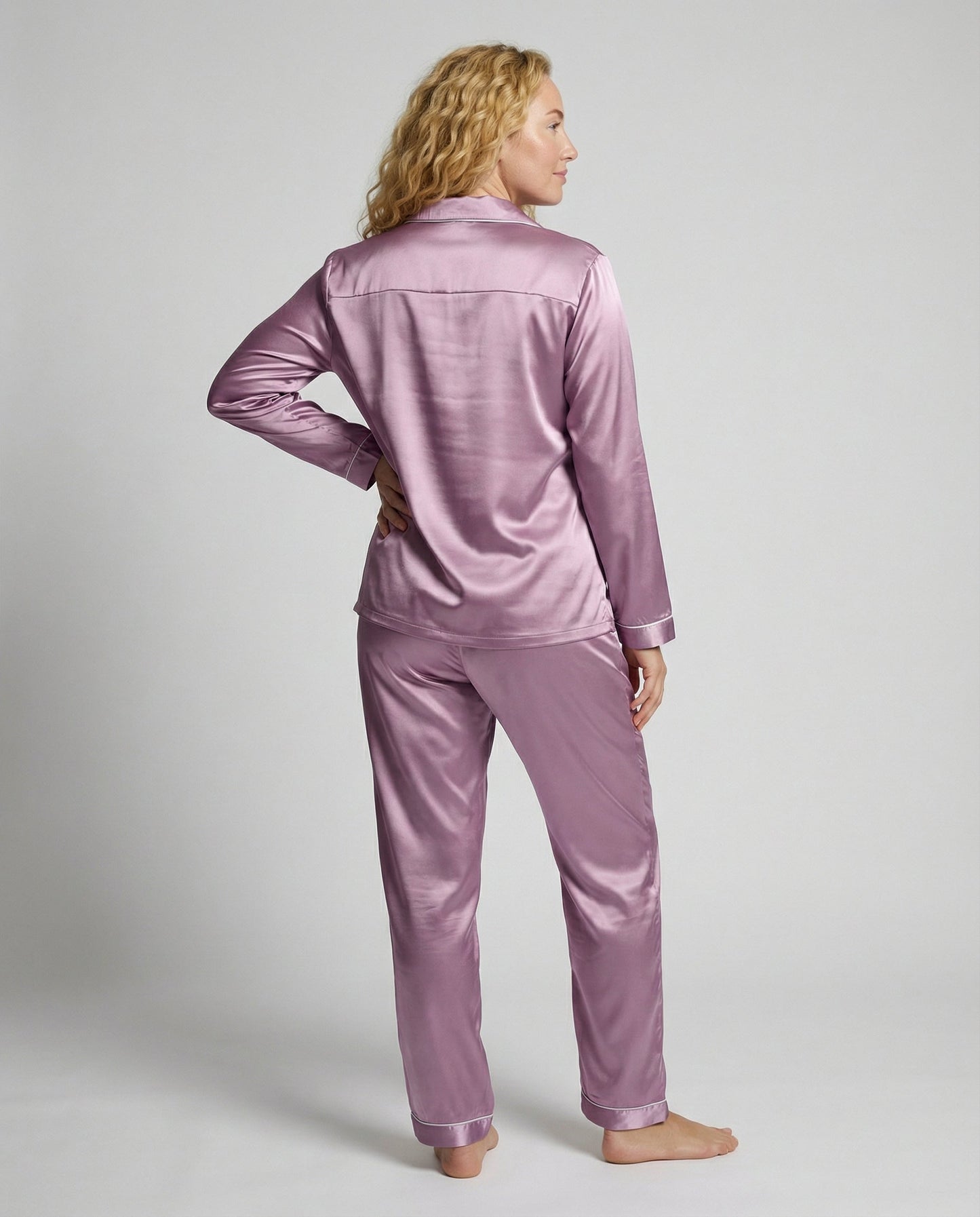 Damen Satin Pyjama Set Elegant