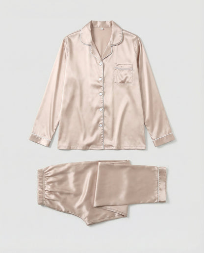 Damen Satin Pyjama Set Elegant