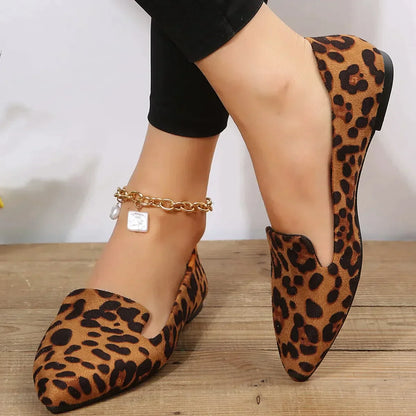 Eveloria Damen Orthopädische Loafers Leopard Spitze