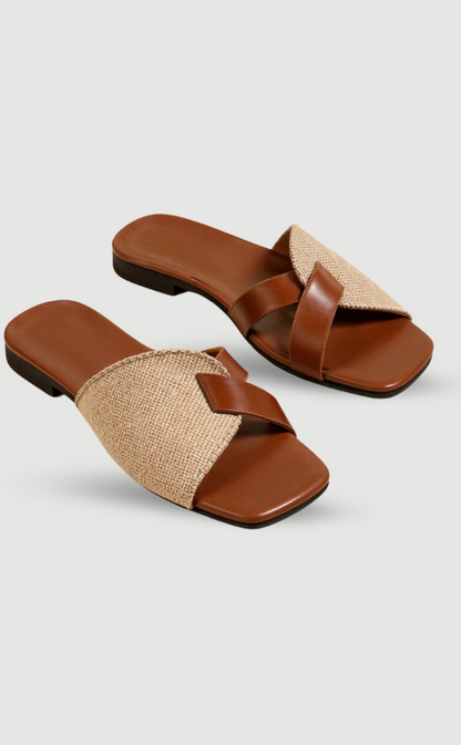 Yara Damen Sandalen Leder Beige - Norvielle