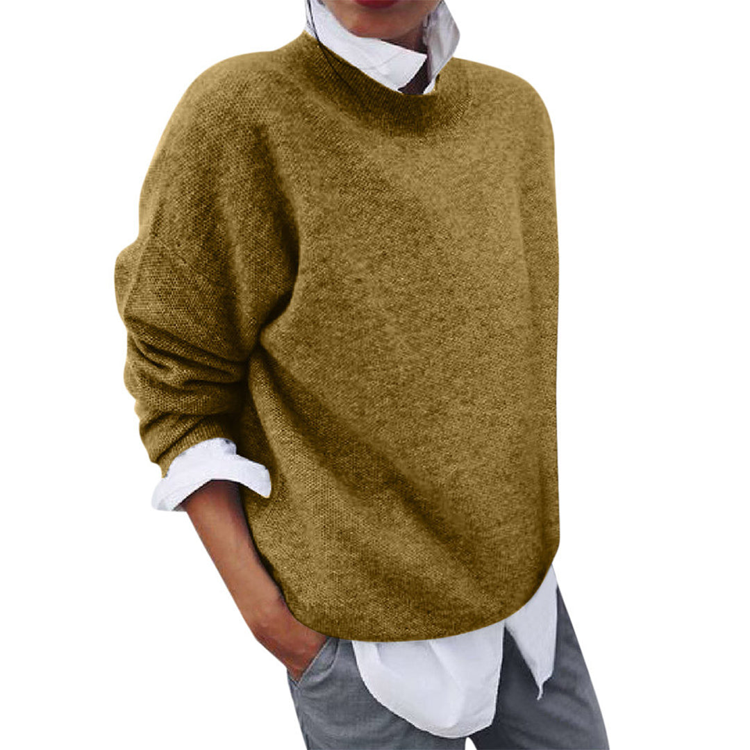 Damen Norweger Pullover Rundhals Warm Strick