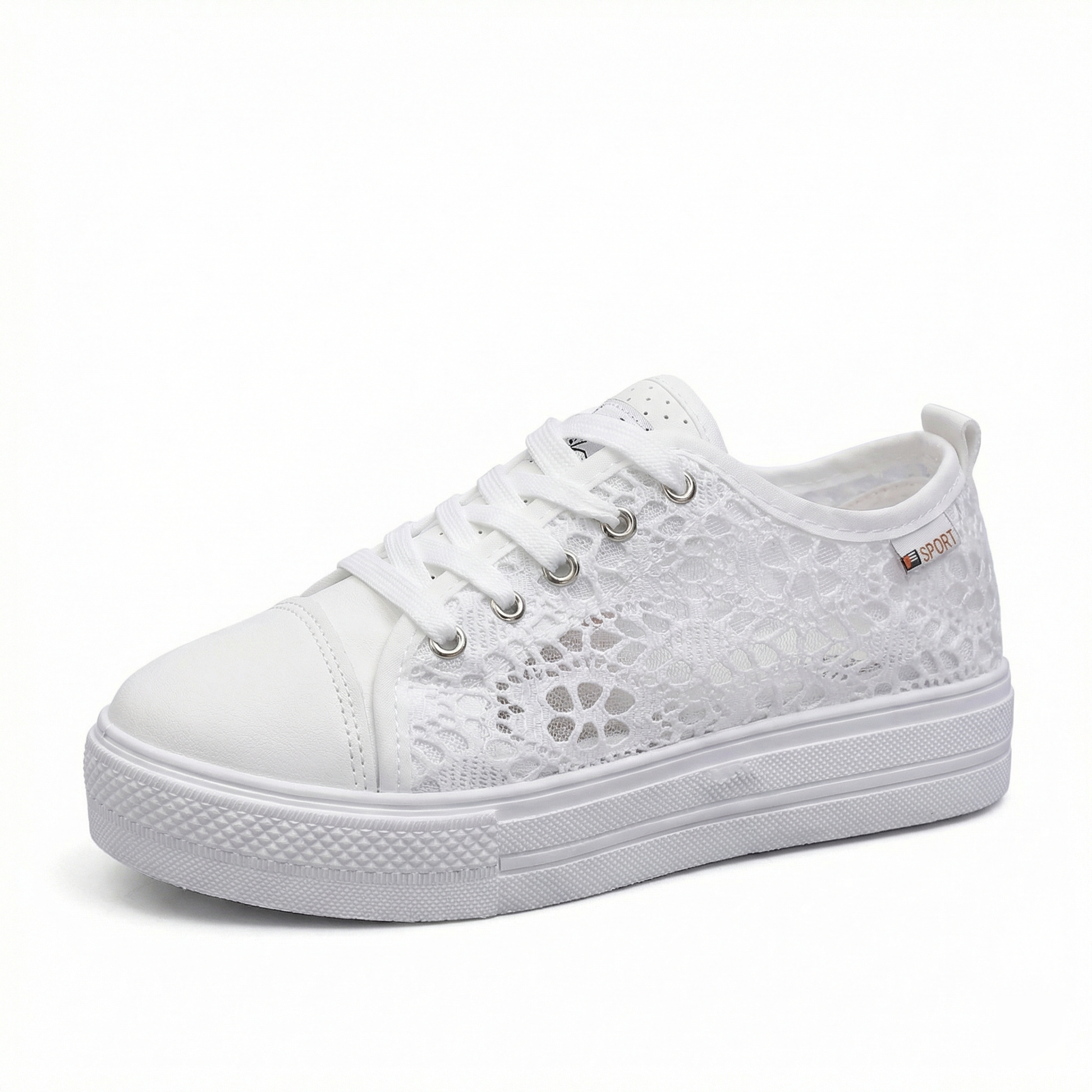 Damen Niedrig Geschnittene Schnürsneakers Mit Seitlichen Details - Eveloria