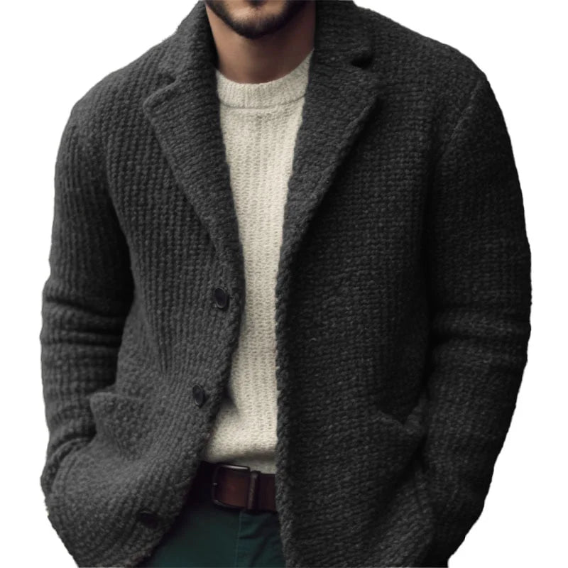 Herren Cardigan Weiches Strickmaterial Reguläre Passform Knopfleiste