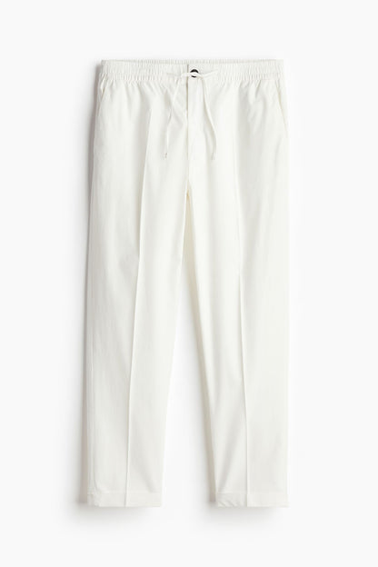 Herren Chino Hose Cremeweiß mit Kordelzug - Norvielle