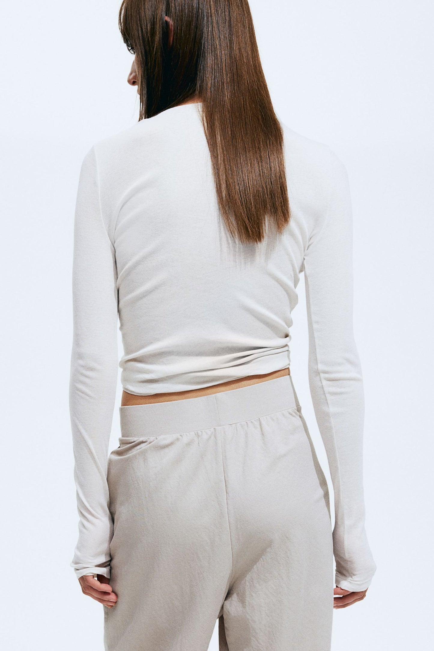 Damenhose Weit Schnitt Bundfalten Leicht Beige