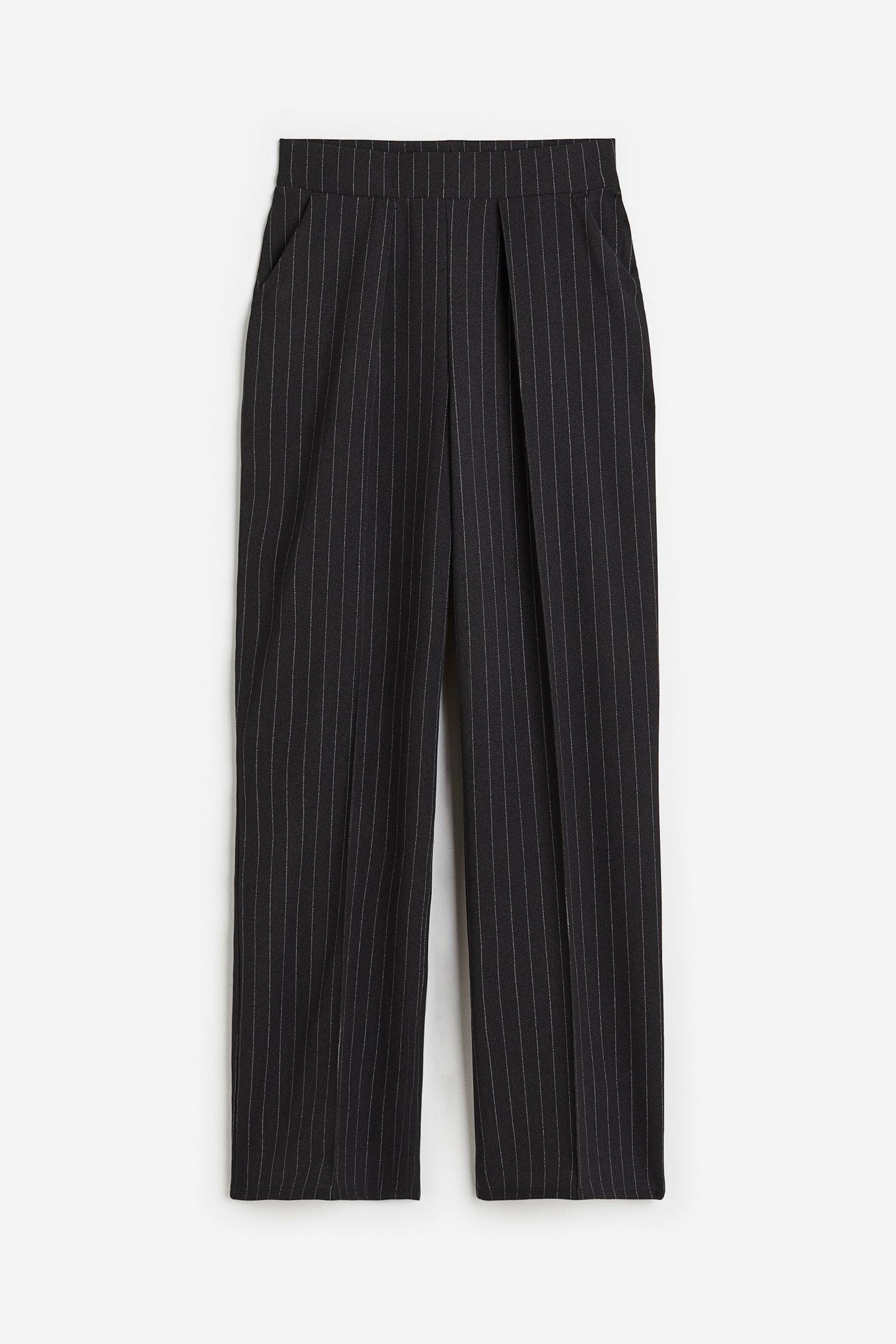 Damenhose Weit Schnitt Bundfalten Leicht Beige