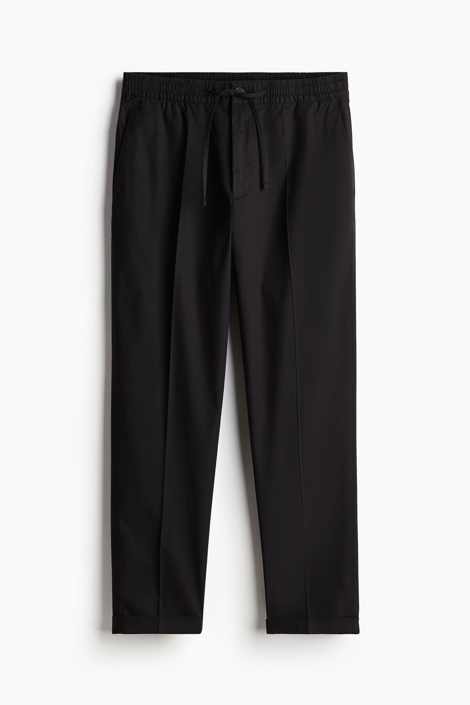 Herren Chinohose Schwarz Kordelzug - Norvielle