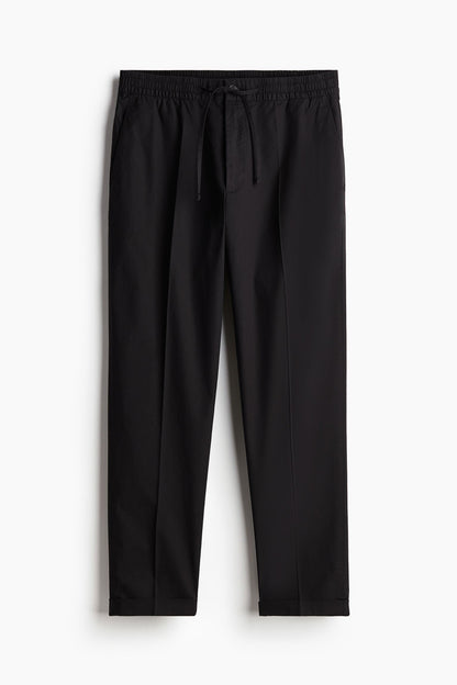 Herren Chinohose Schwarz Kordelzug - Norvielle