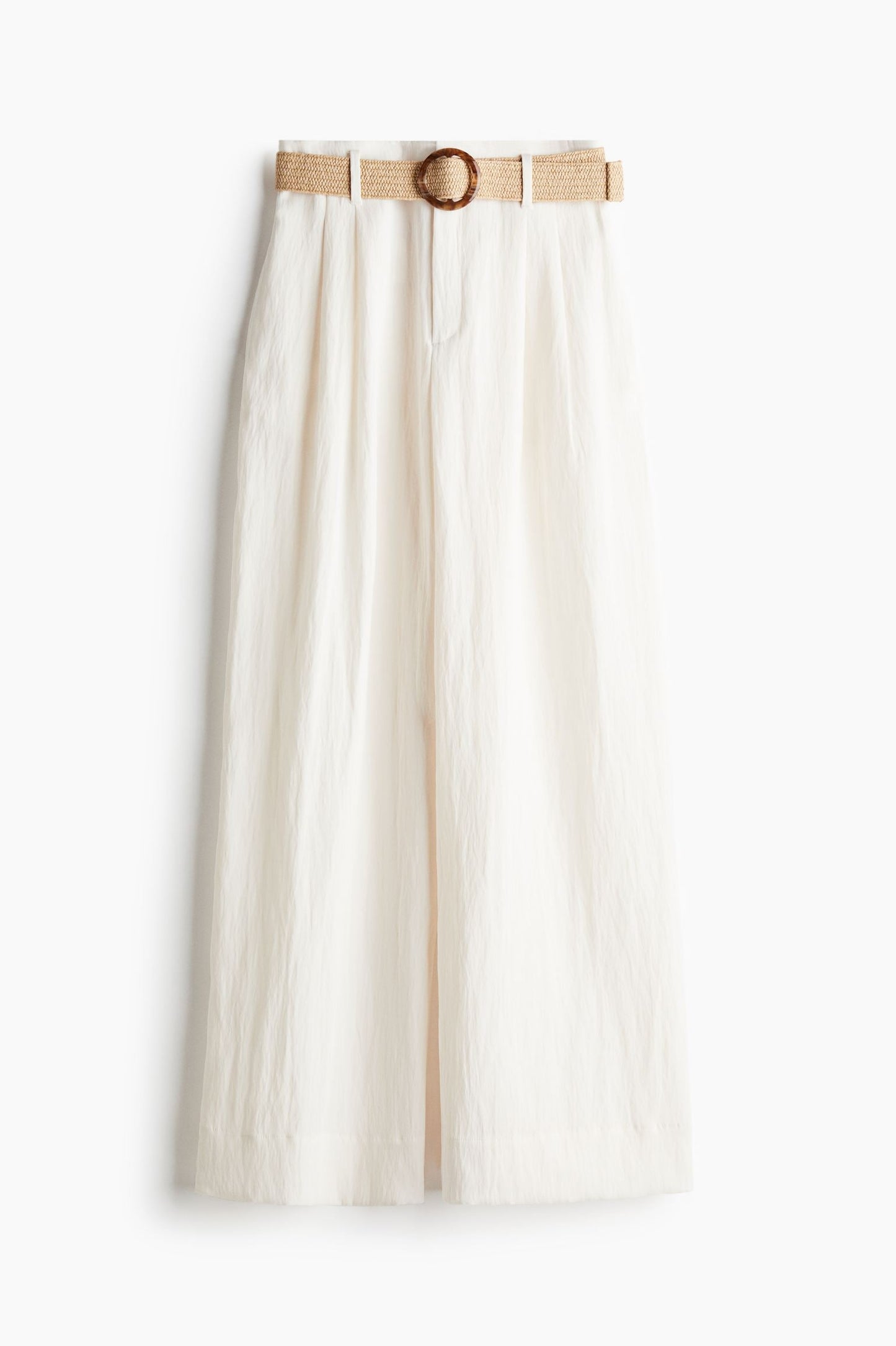 Damen Linnenhose Mit Gürtel Beige - Norvielle