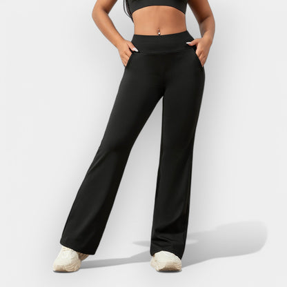 Damen Stretch Jogginghose Trainingsshose Schwarz - Eveloria