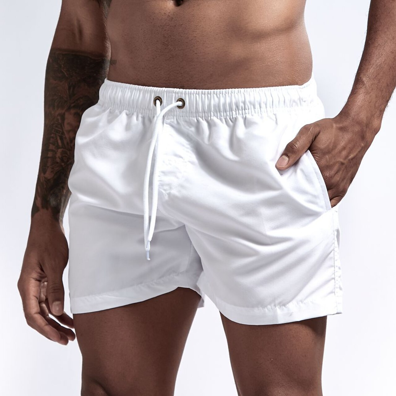 Männer Badeshorts Elastische Taille Schnelltrocknend Blau - Eveloria