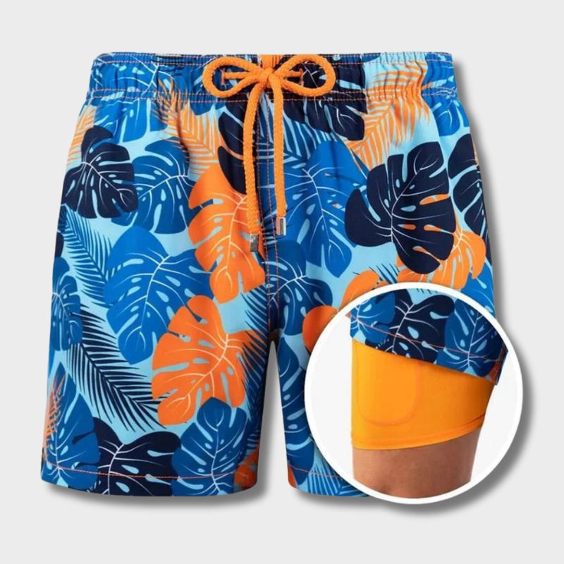 Herren Badeshorts Elastischer Bund Doppellagig Boardshorts - Eveloria