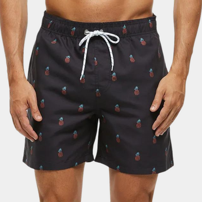 Herren Boardshorts Kordelzug Bedruckt Blau - Eveloria