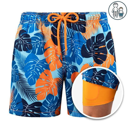 Herren Badeshorts Zweilagig Elastischer Bund Boardshorts - Eveloria