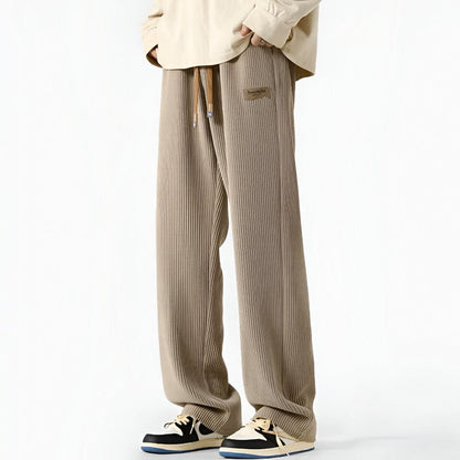 Herren Jogginghose Gerippt Mit Kordelzug Beige - Eveloria