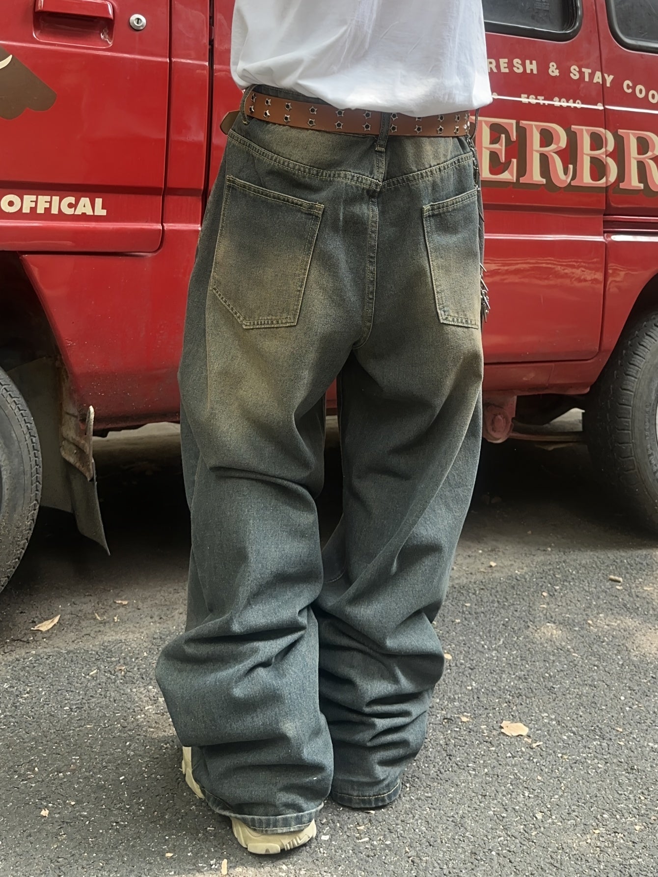 Baggy Jeans – Washed Loose Fit Jeans für Männer-Chaps Herrenmode