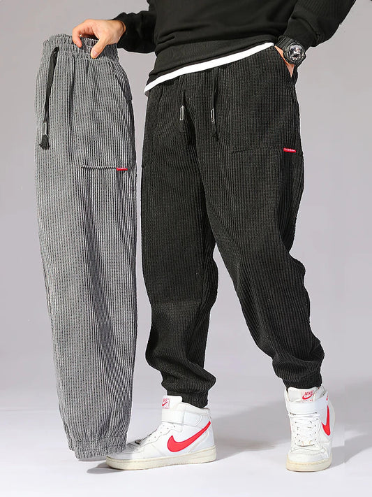 Herren Baggy Cordhosen Entspannte Passform - Eveloria