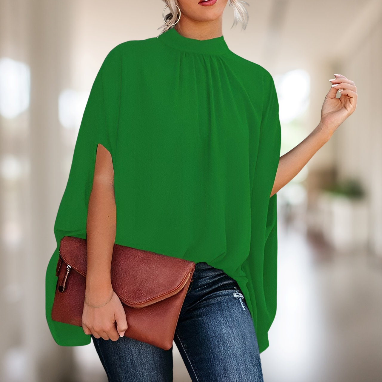 Damenbluse Elegante Seide Feminin Weiß