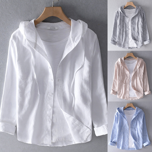 Damen Bluse mit Kapuze und Taschen Weich Leicht - Eveloria