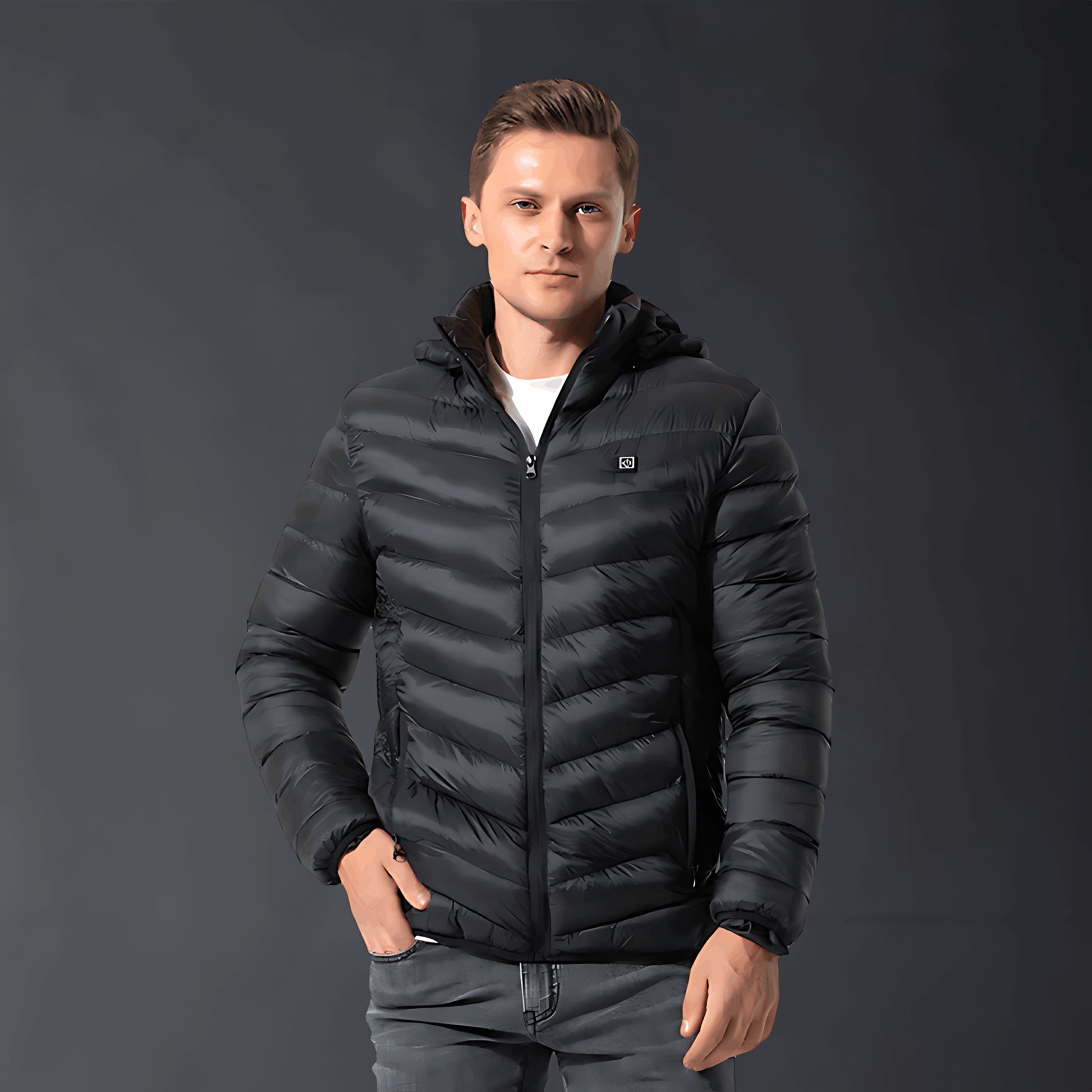 Herren Winterjacke Puffer Daunenjacke Mit Kapuze Beheizt - Eveloria