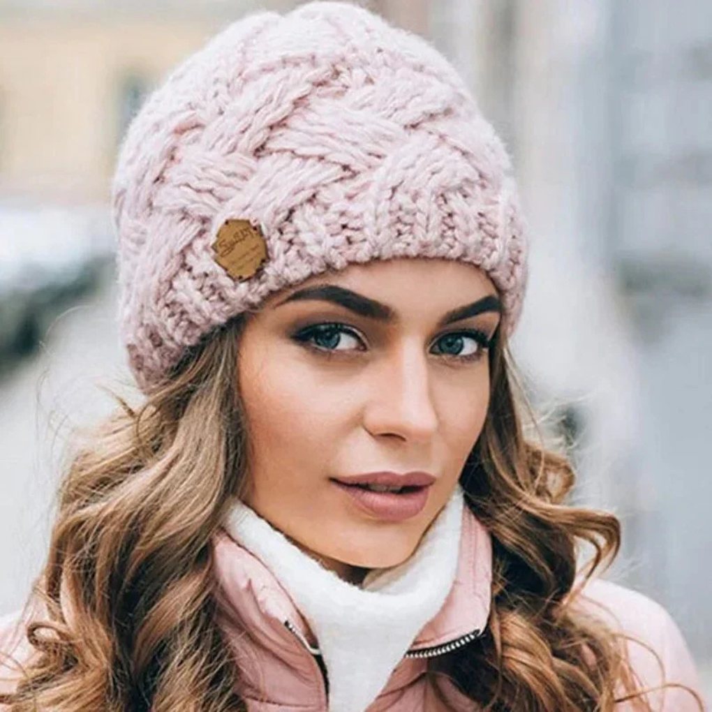 Damen Strickmütze Warme Wintermütze aus Wolle Größe Einheitsgröße