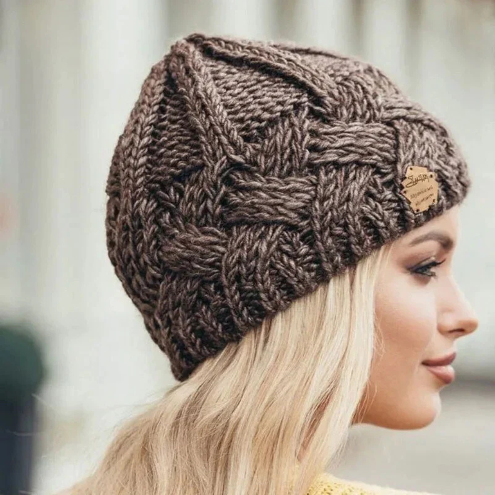 Damen Strickmütze Warme Wintermütze aus Wolle Größe Einheitsgröße