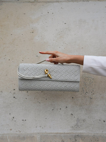 Geflochtene Damen-Clutch aus Kunstleder