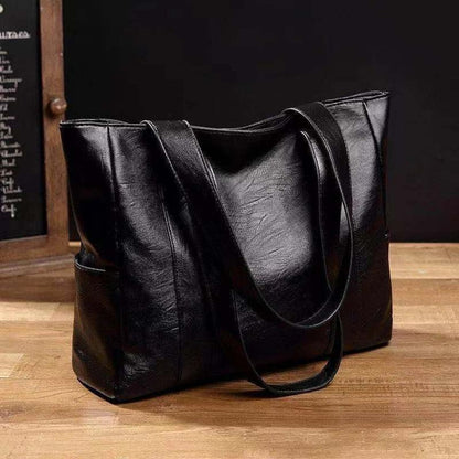 Damen Vintage Schultertasche Leder Retro Braun