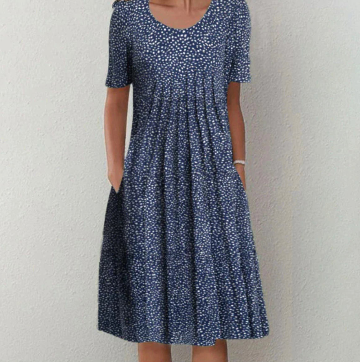 Damen Midikleid Blumenmuster Lockerer Schnitt