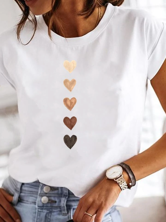 Damen Leichtes Sommer-T-Shirt Stilvoll Baumwolle Weiß - Eveloria