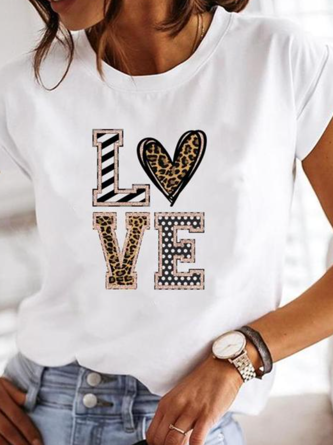 Damen Leichtes Sommer-T-Shirt Stilvoll Baumwolle Weiß