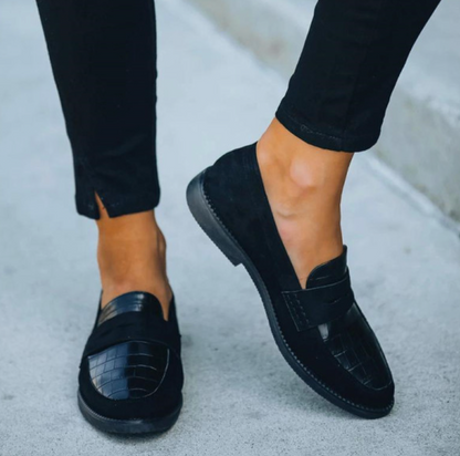 Damen Business Loafer Slip-On Schuhe Elegantes Leder
