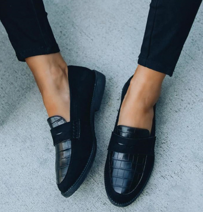 Damen Loafer Flach Elegante Slip-On Schuhe